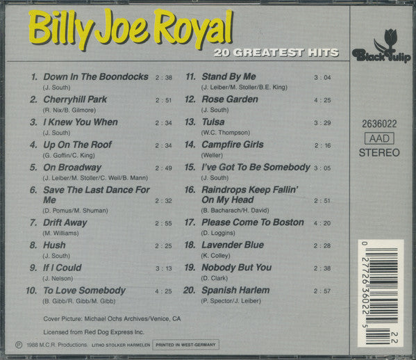 Billy Joe Royal : 20 Greatest Hits (CD, Comp)