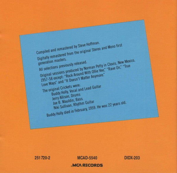 Buddy Holly : From The Original Master Tapes (CD, Comp, RM)