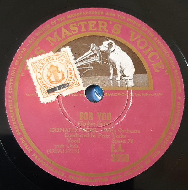Donald Peers : Daddy's Little Girl / For You (Shellac, 10")