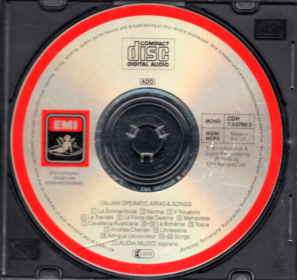 Claudia Muzio : Airs D'operas Et Mélodies = Opera Arias And Songs = Opern-Arien Und Gesänge (CD, Comp, Mono, RM)