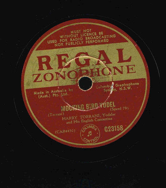 Harry Torrani : The Prairie Yodel / Mocking Bird Yodel (Shellac, 10")