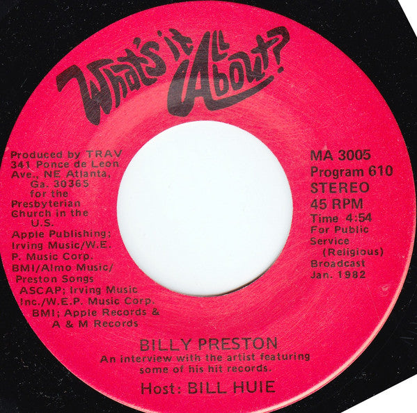 Gino Vanelli* / Billy Preston : What's It All About? (7", Transcription)