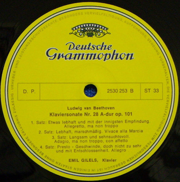 Ludwig van Beethoven - Emil Gilels : Waldsteinsonate, Op. 53 / Sonate Nr. 28, Op. 101 (LP, Jän)