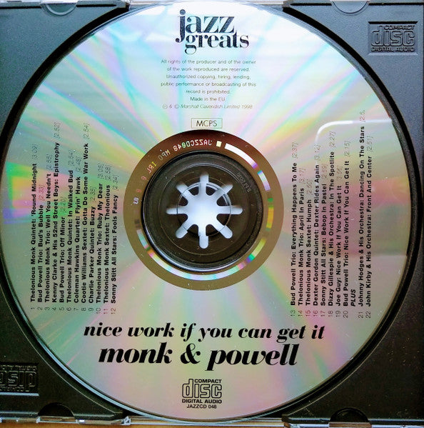 Monk* & Powell* : Nice Work If You Can Get It (CD, Comp)