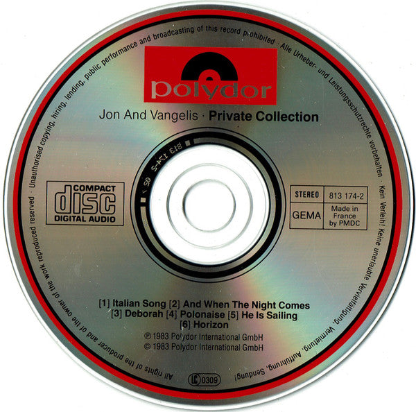 Jon & Vangelis : Private Collection (CD, Album)