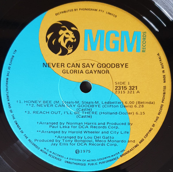 Gloria Gaynor : Never Can Say Goodbye (LP, P/Mixed, Col)