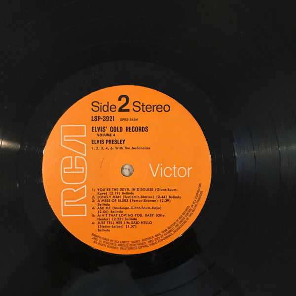 Elvis Presley : Elvis' Gold Records - Volume 4 (LP, Comp, RE, Ora)