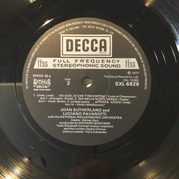 Luciano Pavarotti, Joan Sutherland, Richard Bonynge, National Philharmonic Orchestra : Sutherland Pavarotti Operatic Duets (LP)