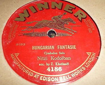 Nitza Codolban : Hungarian Folk Song / Hungarian Fantasie (Shellac, 10")