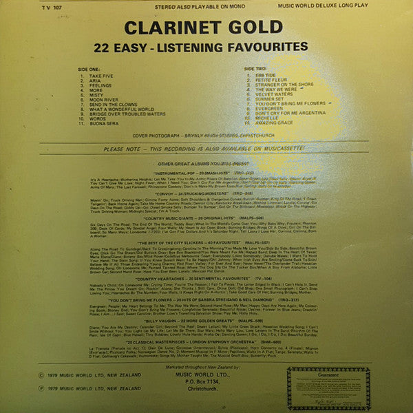 Unknown Artist : Clarinet Gold (22 Easy-listening Favourites) (LP, Comp)