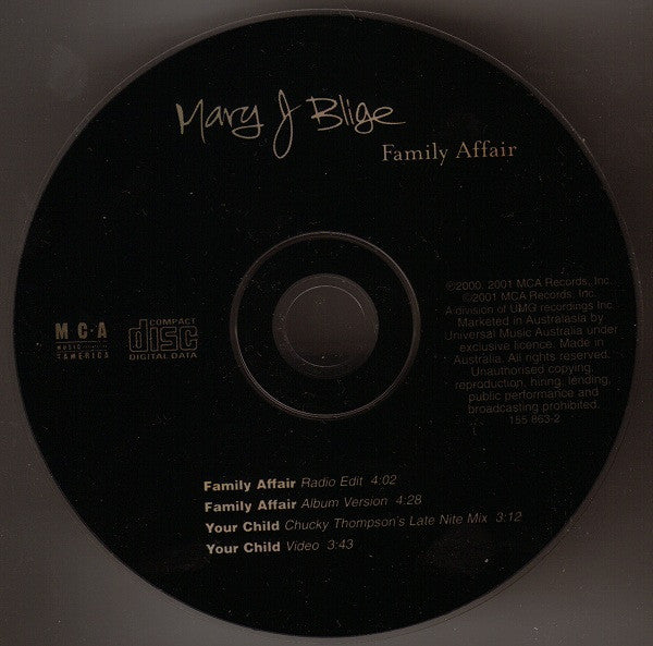 Mary J. Blige : Family Affair (CD, Single, Enh)