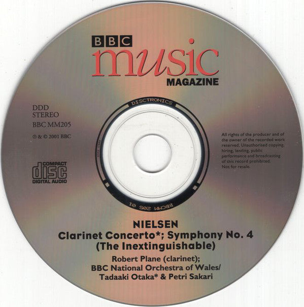 Nielsen* - BBC National Orchestra Of Wales / Tadaaki Otaka & Petri Sakari • Robert Plane : Symphony No. 4 'The Inextinguishable'; Clarinet Concerto (CD-ROM, Enh)
