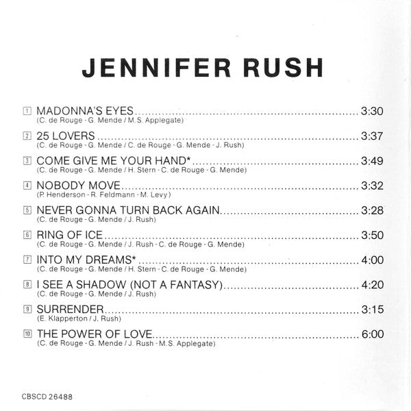 Jennifer Rush : Jennifer Rush (International Version) (CD, Album, Pre)
