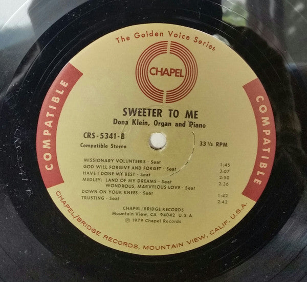 Dona Klein : Sweeter To Me (LP, Album)