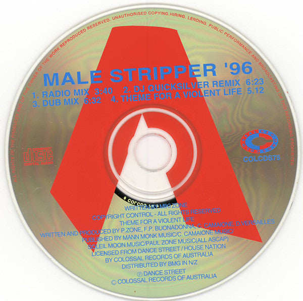 Paul Zone & A Violent Life : Male Stripper '96 (CD, Maxi)