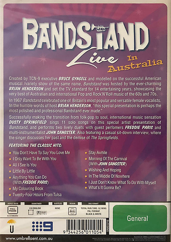 Dusty Springfield : Bandstand Live (DVD-V, PAL)