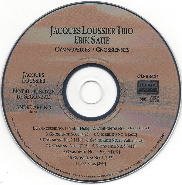 Jacques Loussier Trio : Satie: Gymnopédies - Gnossiennes (CD, Album)