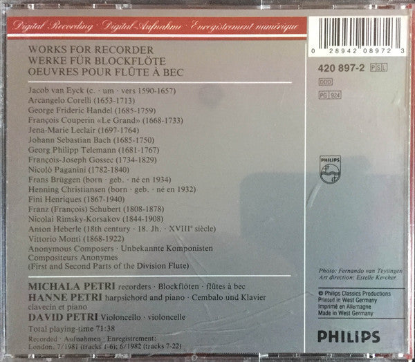 Michala Petri, Corelli*, Bach*, Paganini*, Rimsky-Korsakov* : Greensleeves (CD, PDO)