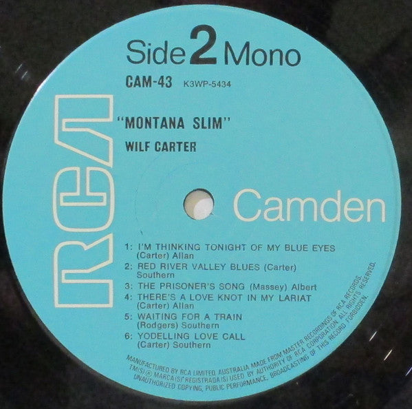 Wilf Carter : Montana Slim (LP, Album, Comp, Mono, blu)