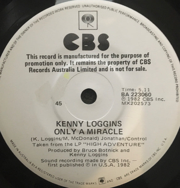 Kenny Loggins : Welcome To Heartlight (7", Single, Promo)