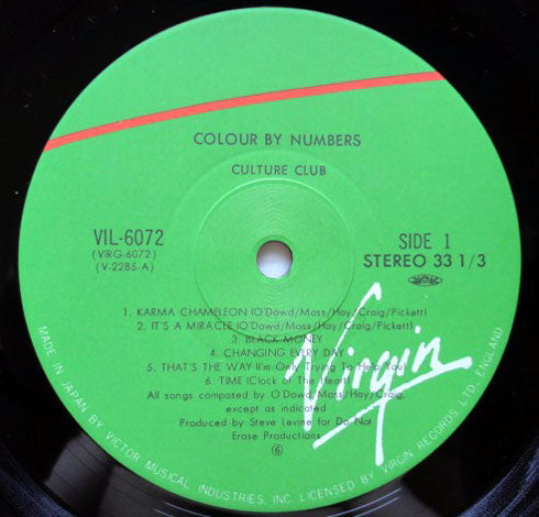 カルチャー・クラブ* : Colour By Numbers = カラー・バイ・ナンバーズ (LP, Album)