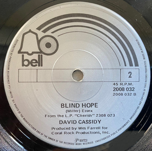 David Cassidy : Could It Be Forever (7", Single)