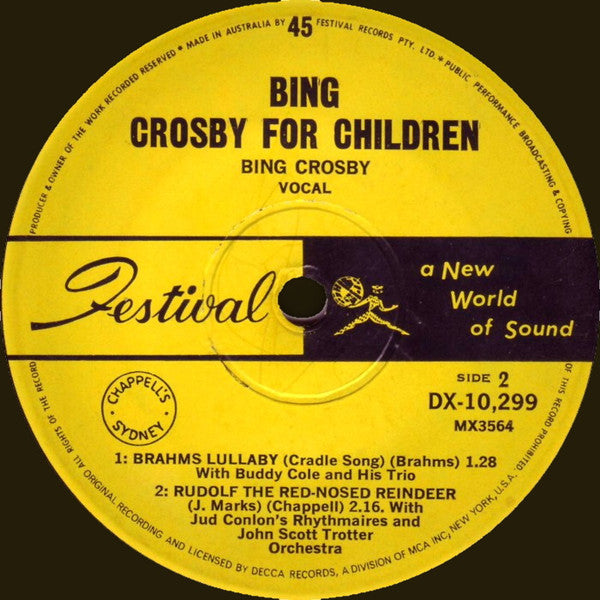 Bing Crosby : Bing Crosby For Children (7", EP, Mono)