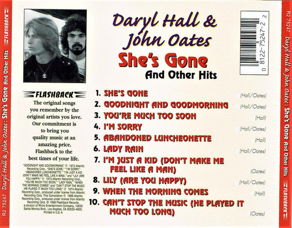 Daryl Hall & John Oates : She's Gone And Other Hits (CD, Comp, RE)