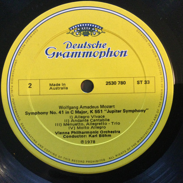 Wolfgang Amadeus Mozart – Wiener Philharmoniker · Karl Böhm : Symphonien Nr. 40 · Nr. 41 »Jupiter« (LP, Album)