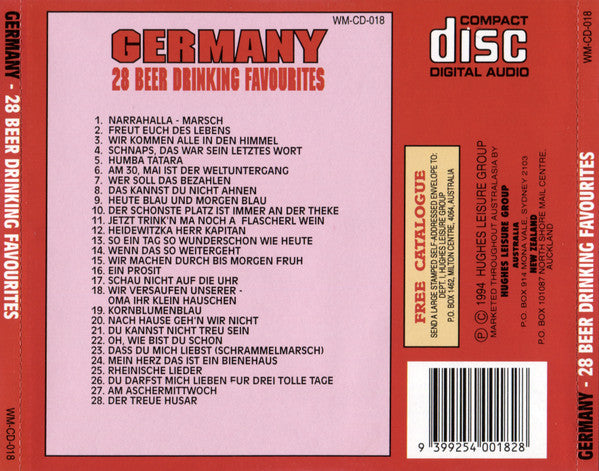 Unknown Artist : Germany - 28 Beer Drinking Favourites (CD, Album, P/Mixed)