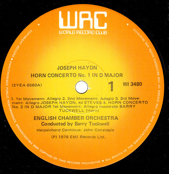 Haydn* & Haydn* / Barry Tuckwell & English Chamber Orchestra : Horn Concertos (LP, Album)