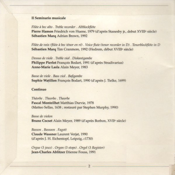 Marc Antoine Charpentier - Il Seminario Musicale, Gérard Lesne, Catherine Greuillet, Caroline Pelon, Christopher Purves : Leçons De Ténèbres - Office Du Mercredi Saint (CD)