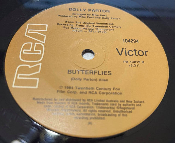 Dolly Parton : Tennessee Homesick Blues / Butterflies (7", Single)