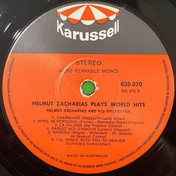 Helmut Zacharias : Helmut Zacharias Spielt Weltschlager (LP, Album)