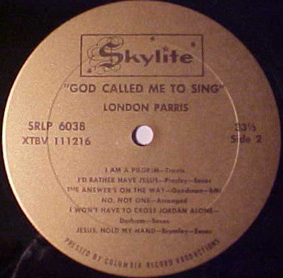 London Parris : God Called Me To Sing (LP, Album, Mono)