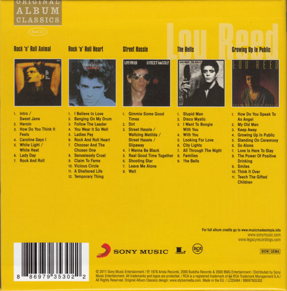Lou Reed : Original Album Classics (5xCD, Album, RE, Arv + Box, Comp)