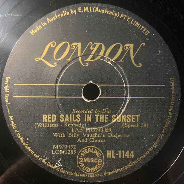 Tab Hunter : Young Love / Red Sails In The Sunset (Shellac, 10")