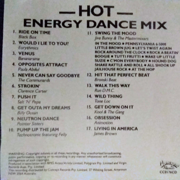 Various : HOT Energy Dance Mix (CD, Comp)