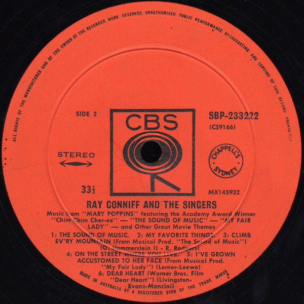 Ray Conniff And The Singers : Music From Mary Poppins, The Sound Of Music, My Fair Lady And Other Great Movie Themes (LP, Album)