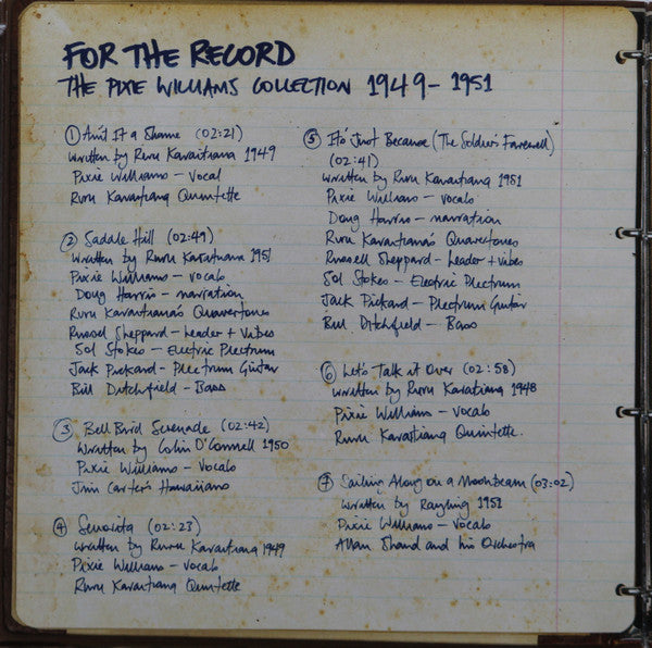 Pixie Williams : For The Record The Pixie Williams Collection 1949 - 1951 (CD, Comp)