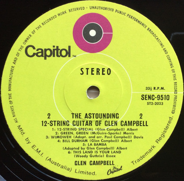 Glen Campbell : The Astounding 12-String Guitar Of Glen Campbell (LP, Album, RE, gre)