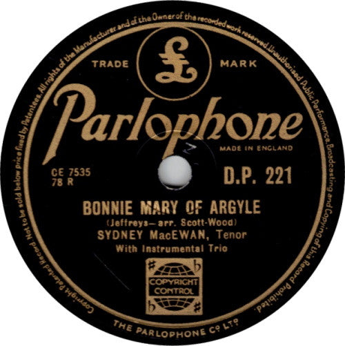 Father Sydney MacEwan : Loch Lomond / Bonnie Mary Of Argyle (Shellac, 10", RP)