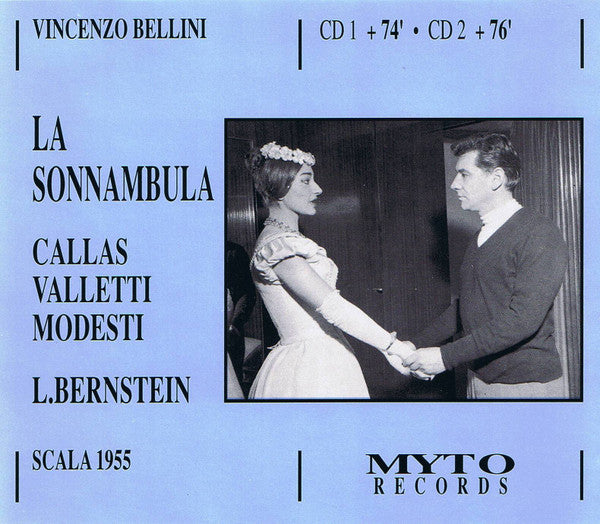 Vincenzo Bellini - Maria Callas, Giuseppe Modesti, Gabriella Carturan, Cesare Valletti, Eugenia Ratti, Orchestra Del Teatro Alla Scala E Orchestra Del Teatro Alla Scala, Leonard Bernstein : La Sonnambula (2xCD, Album, Mono, RE, RM)