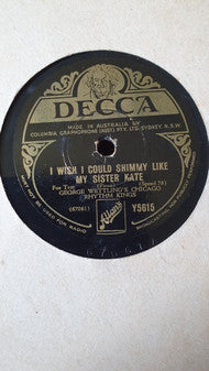 George Wettling's Chicago Rhythm Kings : The Darktown Strutters' Ball / I Wish I Could Shimmy Like My Sister Kate (Shellac, 10")