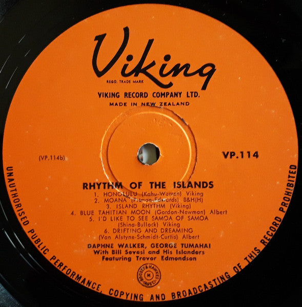 Daphne Walker, George Tumahai, Trevor Edmondson, Bill Sevesi & His Islanders : Rhythm Of The Islands (LP, Album, Mono, Fir)