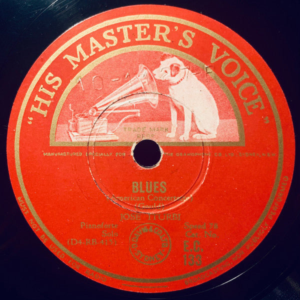 José Iturbi : Boogie Woogie Etude / Blues (American Concertette) (Shellac, 10")