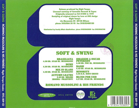 Romano Mussolini & His Friends : Soft & Swing (CD, Album, RE)