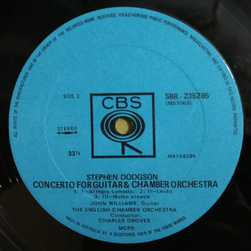 John Williams (7) : John Williams Plays Two Guitar Concertos (LP)