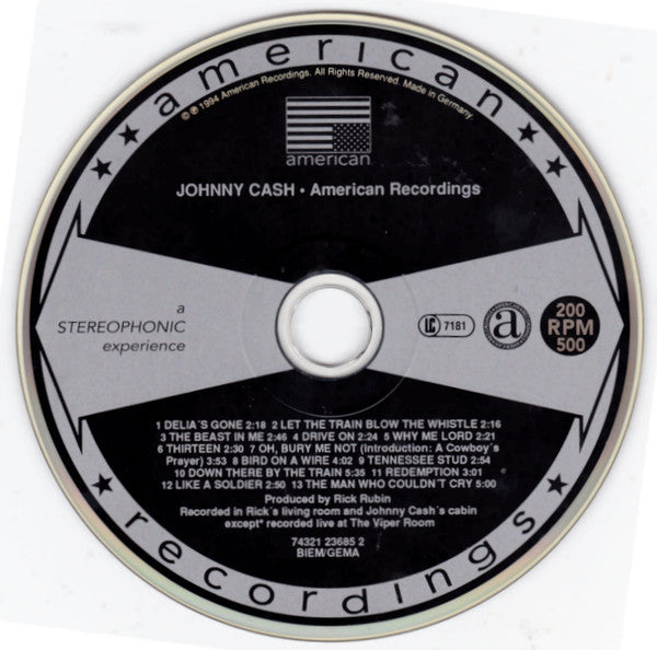 Johnny Cash : American Recordings (CD, Album)