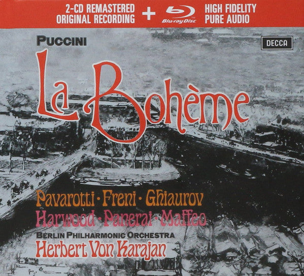 Puccini* / Pavarotti* · Freni* · Ghiaurov* / Harwood* · Panerai* · Maffeo* / Berlin Philharmonic Orchestra*, Herbert von Karajan : La Bohème (2xCD, Ltd, RE, RM + Blu-ray, Blu-ray-A, RE, RM, 24)